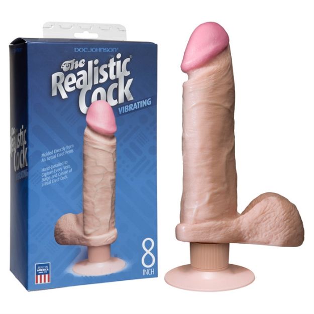 Picture of VIBRATING REALISTIC COCK 8" FLESH