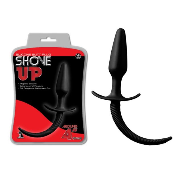 Picture of SHOVE UP SILICONE BUTT PLUG 4PO BLACK