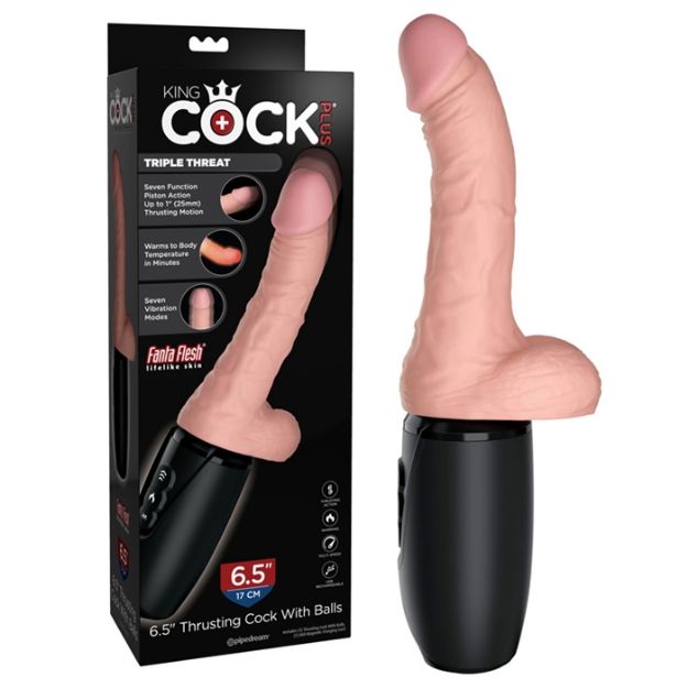 Picture of King Cock Plus 6.5" Thrusting cock / balls Light