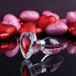 Picture of Red Heart Gem Glass Plug - Small