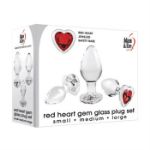 Picture of Red Heart Gem Glass Plug Set