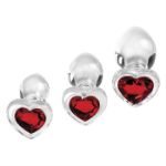 Picture of Red Heart Gem Glass Plug Set