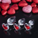 Picture of Red Heart Gem Glass Plug Set