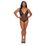 Picture of Crotchless Mesh Teddy - Black - Plus Size