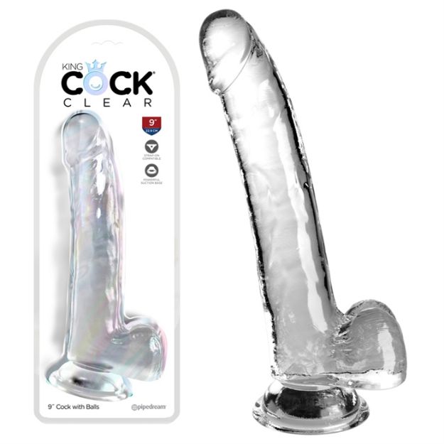 Picture of King Cock Clear 9" With Balls - Clear