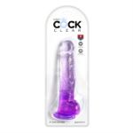 Picture of King Cock Clear 8" With Balls - Purple