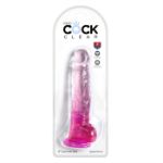 Picture of King Cock Clear 8" With Balls - Pink