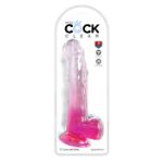 Picture of King Cock Clear 9" With Balls - Pink