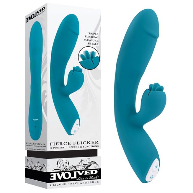 Picture of Fierce Flicker - Silicone Rechargeable - Teal