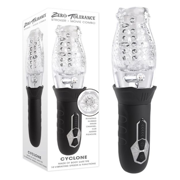 Picture of Cyclone - Rechargeable Stroker - Black/Clear