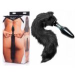 Picture of MIDNIGHT FOX GLASS BUTT PLUG WITH TAIL